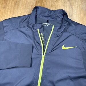 Nike Golf Hyperadapt Shield Windbreaker Jacket Men L Gray Volt Yellow 683068-060